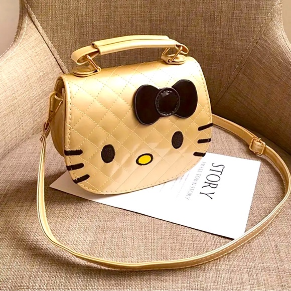 HelloKitty Crossbody Bag, Cartoon Cute Argyle Quilted Handbag. - Picture 2 of 5